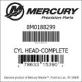 Bar codes for Mercury Marine part number 8M0188299