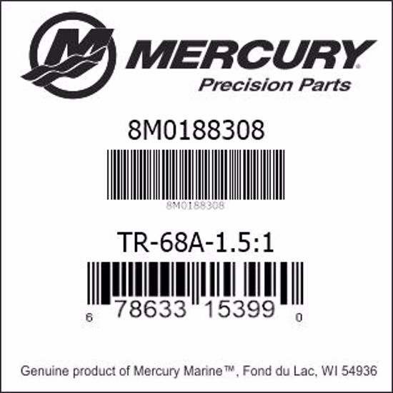 Bar codes for Mercury Marine part number 8M0188308