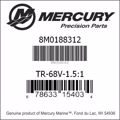 Bar codes for Mercury Marine part number 8M0188312