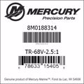 Bar codes for Mercury Marine part number 8M0188314