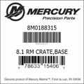 Bar codes for Mercury Marine part number 8M0188315