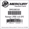 Bar codes for Mercury Marine part number 8M0188318