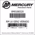 Bar codes for Mercury Marine part number 8M0188320