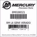 Bar codes for Mercury Marine part number 8M0188321