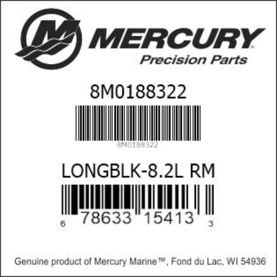 Bar codes for Mercury Marine part number 8M0188322