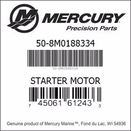 Bar codes for Mercury Marine part number 50-8M0188334