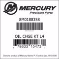 Bar codes for Mercury Marine part number 8M0188358