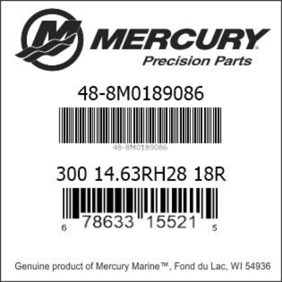 Bar codes for Mercury Marine part number 48-8M0189086