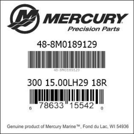 Bar codes for Mercury Marine part number 48-8M0189129
