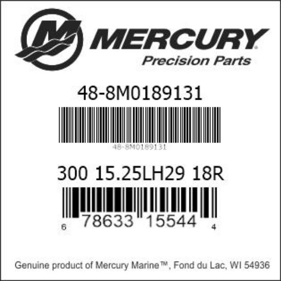 Bar codes for Mercury Marine part number 48-8M0189131