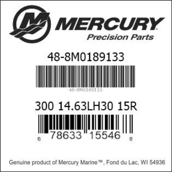 Bar codes for Mercury Marine part number 48-8M0189133