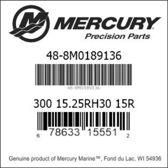 Bar codes for Mercury Marine part number 48-8M0189136