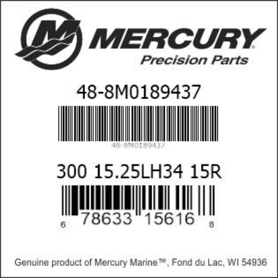 Bar codes for Mercury Marine part number 48-8M0189437