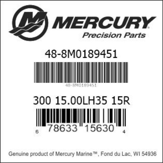 Bar codes for Mercury Marine part number 48-8M0189451