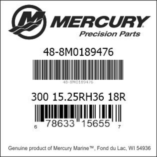 Bar codes for Mercury Marine part number 48-8M0189476