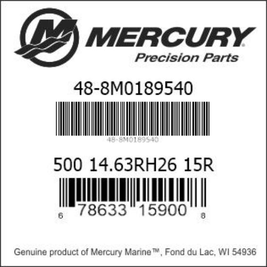 Bar codes for Mercury Marine part number 48-8M0189540