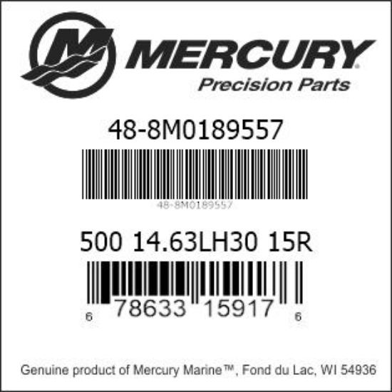 Bar codes for Mercury Marine part number 48-8M0189557