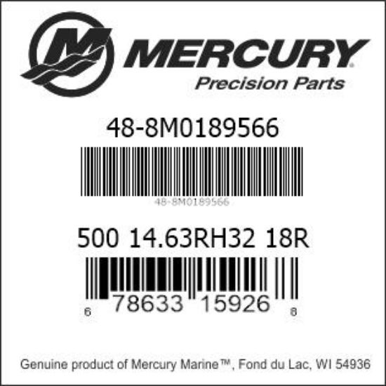 Bar codes for Mercury Marine part number 48-8M0189566