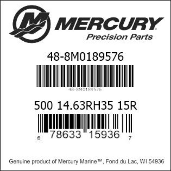 Bar codes for Mercury Marine part number 48-8M0189576