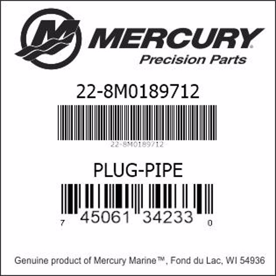 Bar codes for Mercury Marine part number 22-8M0189712