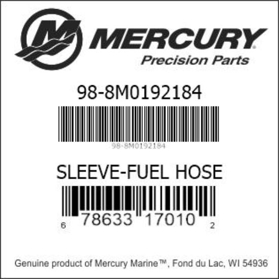 Bar codes for Mercury Marine part number 98-8M0192184