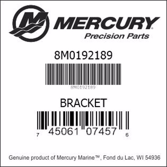 Bar codes for Mercury Marine part number 8M0192189