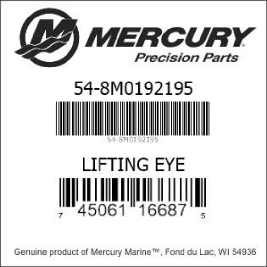 Bar codes for Mercury Marine part number 54-8M0192195