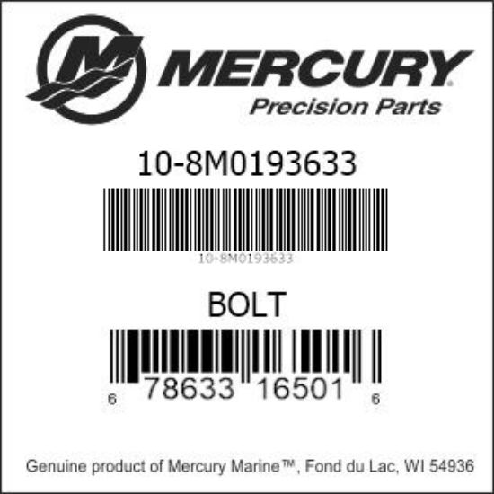 Bar codes for Mercury Marine part number 10-8M0193633