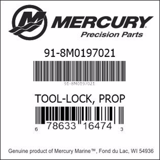 Bar codes for Mercury Marine part number 91-8M0197021