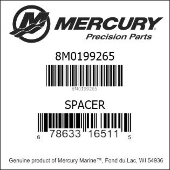Bar codes for Mercury Marine part number 8M0199265