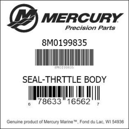 Bar codes for Mercury Marine part number 8M0199835