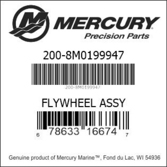 Bar codes for Mercury Marine part number 200-8M0199947