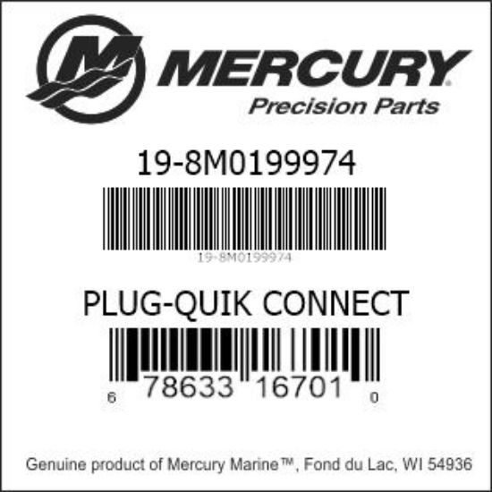 Bar codes for Mercury Marine part number 19-8M0199974