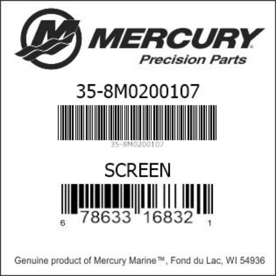 Bar codes for Mercury Marine part number 35-8M0200107
