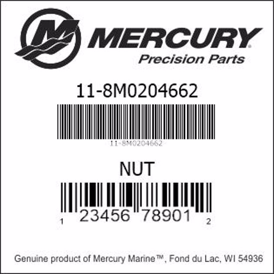 Bar codes for Mercury Marine part number 11-8M0204662