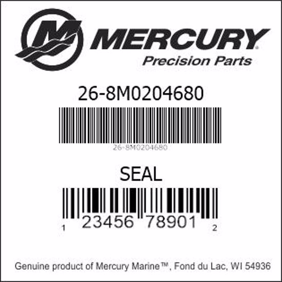 Bar codes for Mercury Marine part number 26-8M0204680