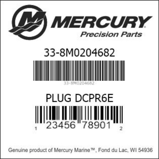 Bar codes for Mercury Marine part number 33-8M0204682