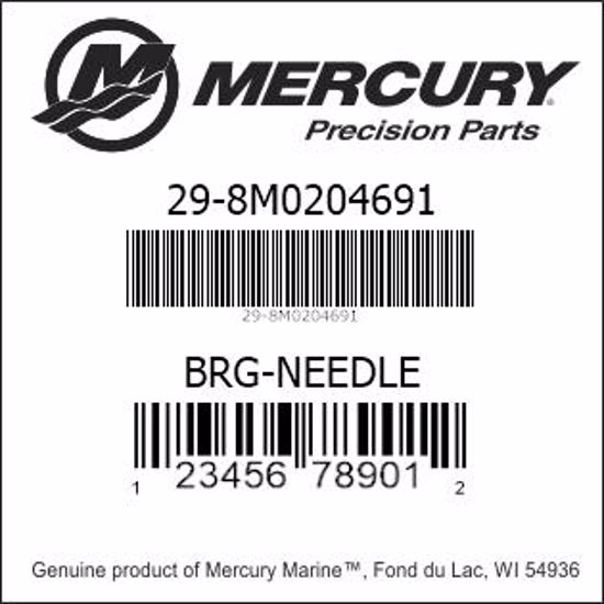 Bar codes for Mercury Marine part number 29-8M0204691