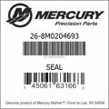 Bar codes for Mercury Marine part number 26-8M0204693