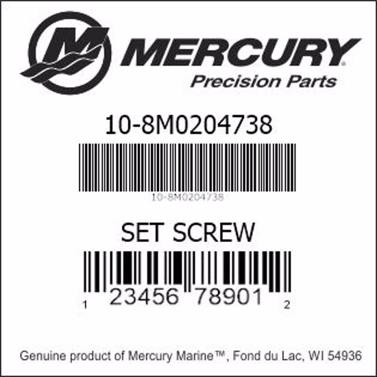 Bar codes for Mercury Marine part number 10-8M0204738