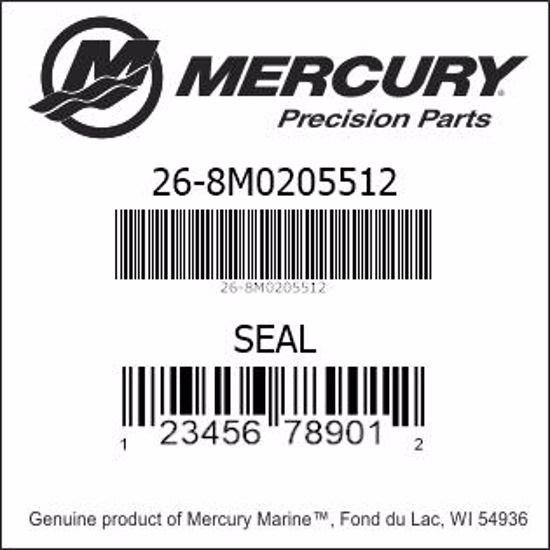 Bar codes for Mercury Marine part number 26-8M0205512