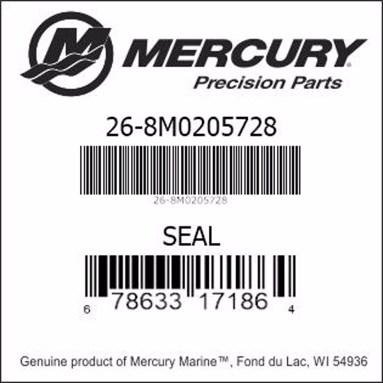 Bar codes for Mercury Marine part number 26-8M0205728