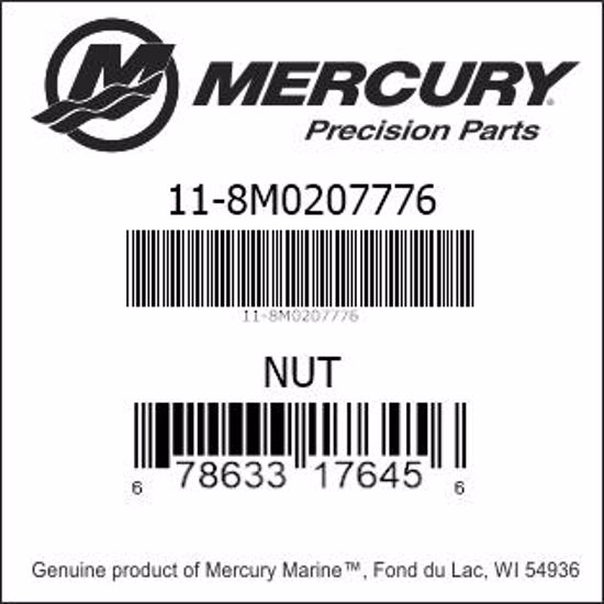 Bar codes for Mercury Marine part number 11-8M0207776