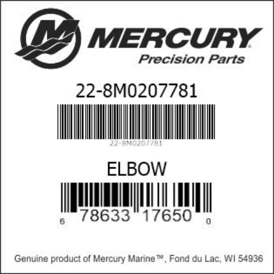 Bar codes for Mercury Marine part number 22-8M0207781
