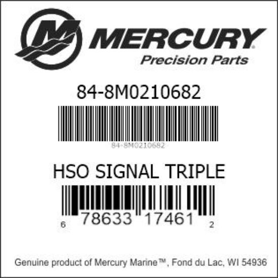 Bar codes for Mercury Marine part number 84-8M0210682