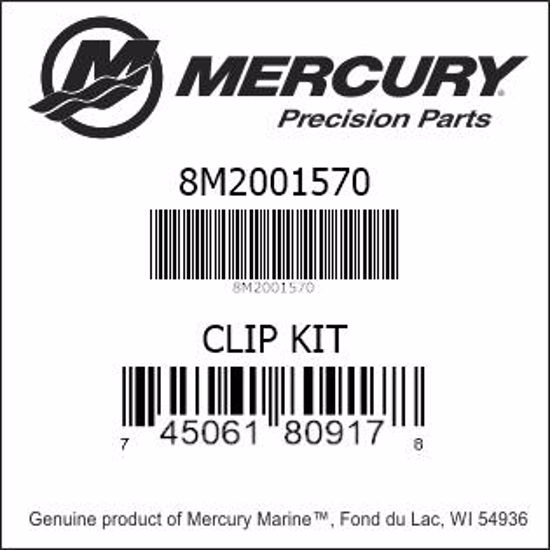 Bar codes for Mercury Marine part number 8M2001570