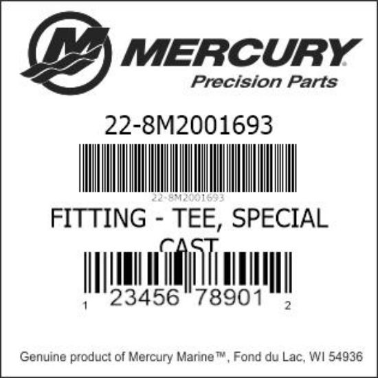 Bar codes for Mercury Marine part number 22-8M2001693