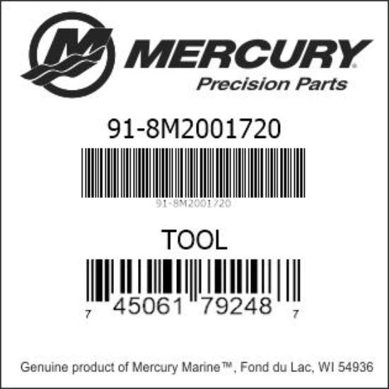 Bar codes for Mercury Marine part number 91-8M2001720