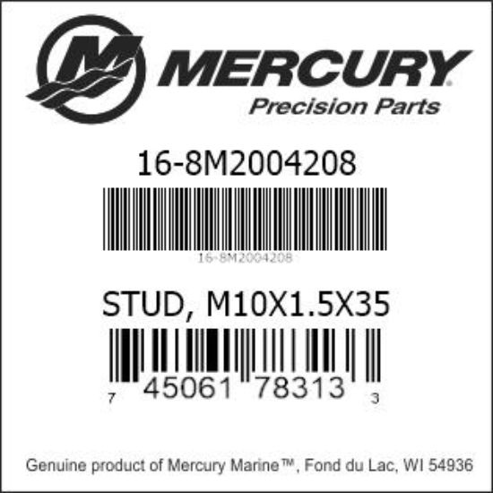 Bar codes for Mercury Marine part number 16-8M2004208