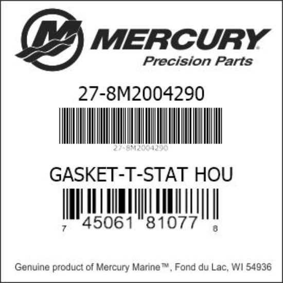Bar codes for Mercury Marine part number 27-8M2004290
